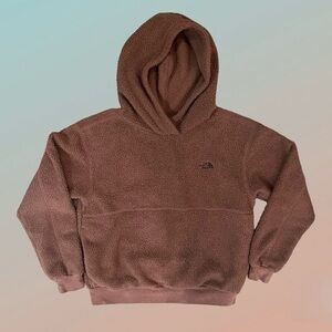 The North Face maroon purple Sherpa style pull over size small women’s